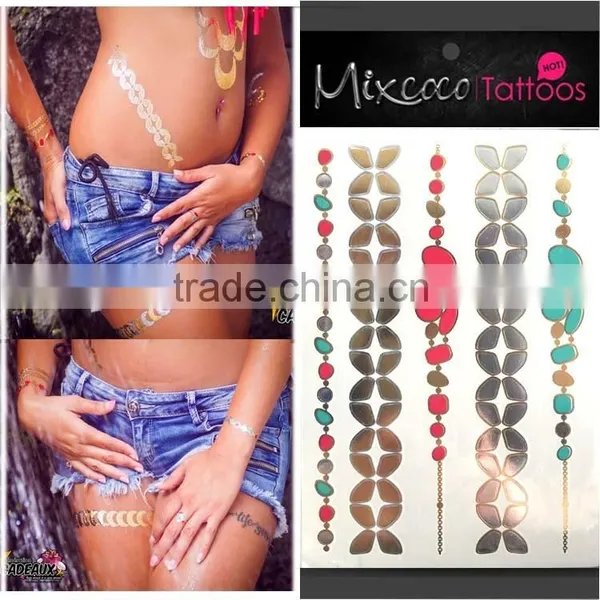 2016 Waterproof Temporary Tattoo ,wholesale Temporary Tattoo Sticker, Waterproof Tattoo Sticker in Gold Quality Choice Most Popular