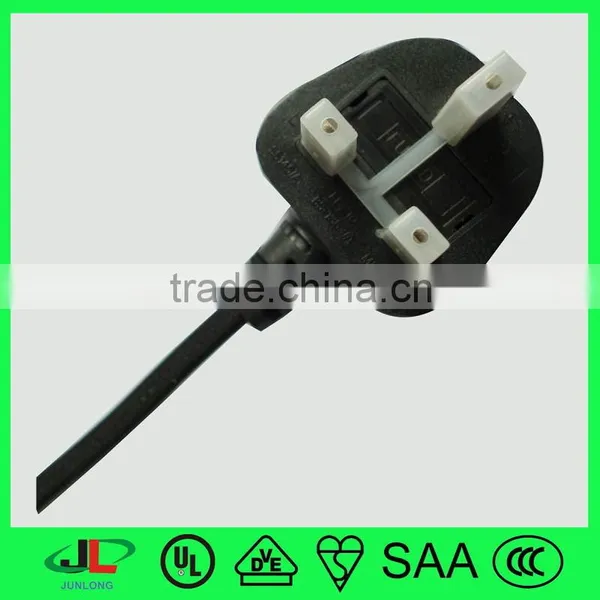 UK 2 Core Flat Cable Wire With UK BS 1363/A Plug With Fuse, IEC c7 Female Plug photo-2