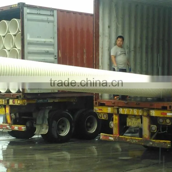 China Supply SN8 White PVC-U Double Wall Corrugated Pipe photo-3