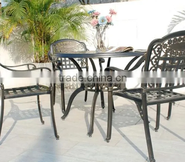 2016 New Design Outdoor Cast Aluminum Garden Dining Set Round Table With Cushion photo-4