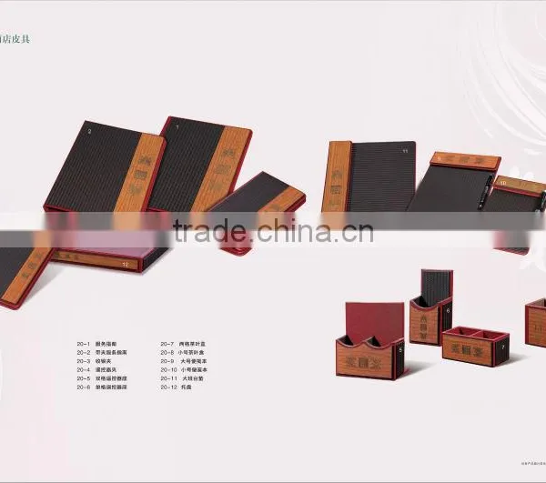 Five Star Hotel Leather Product With Gold Decoration