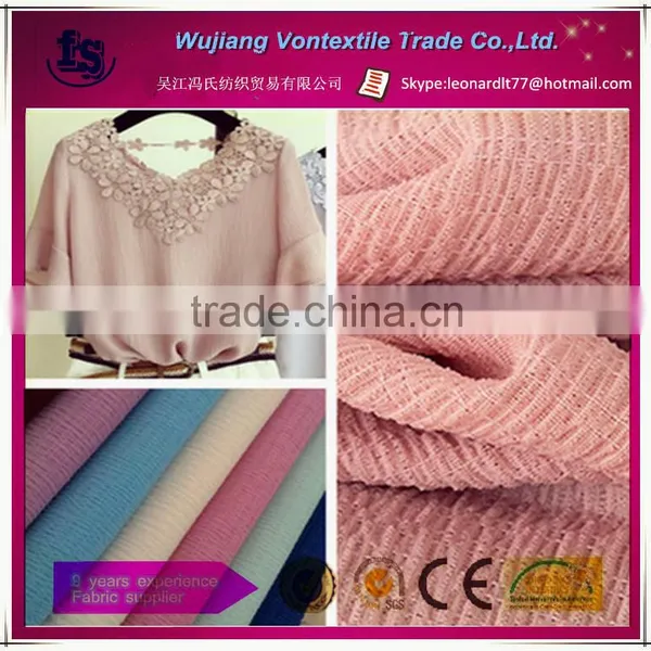 China Manufacture 2016 New Fashion Crinkle Silk Chiffon Fabric /customize Effect of Crinkle for Maxi Dress ,garment,blouse,etc