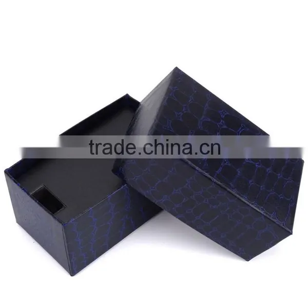 Chinese Factories Wholesale Custom Crocodile Grain Leather Watch Box, Blue Beautiful Gift Box photo-2