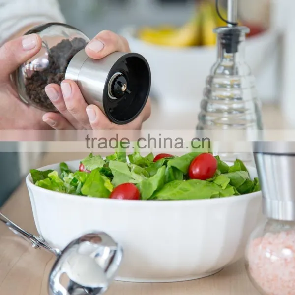 Stainless Steel Salt And Pepper Grinder Set Manual Mill Shakers With Adjustable Ceramic Grinder photo-4