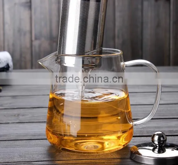 450ml/700ml Borosilicate Glass Teapot Heat Resistant Glass Teapot With Stainless Steel Filter photo-3
