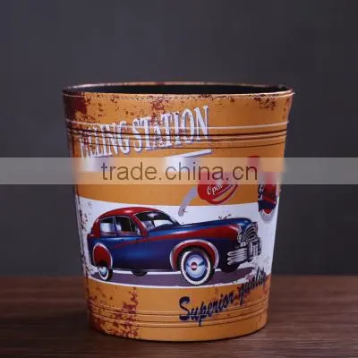 Inno-crea Home Office Waterproof Decorative Leather Trash Can photo-6