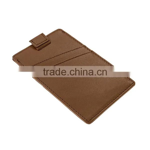 New Design Full Grain Leather Slim Pull Tab Leather Credit Card Holder With RFID Blocking photo-4