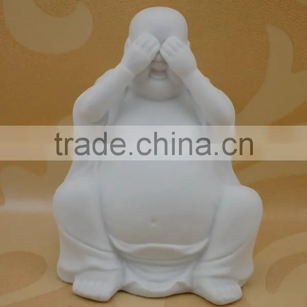 White Porcelain Buddha Statue Fragrance Oil Burner With Tealight Candle photo-4