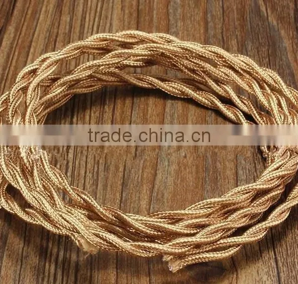 Electrical Wire Fabric Weaving Cable Colorful 2 Cord Textile Braided Wire photo-3