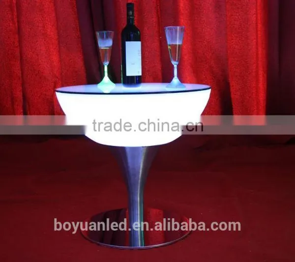 Battery Rechargeable LED Plastic Rotating Round Production Table With Legs Metal photo-3