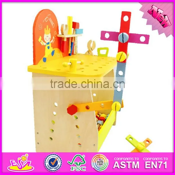 2016 New Design Cartoon Children Wooden Diy Workbench W03D077 photo-5