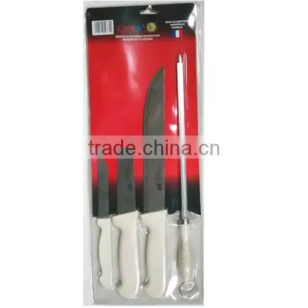 KN3222 Set Of 4 Colourful Plastic Handle Stainless Steel Knife photo-3