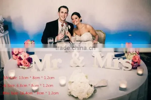 Cheap Mr & Mrs Wedding Reception Solid Wooden Letters Table Top Centrepiece Decoration photo-2