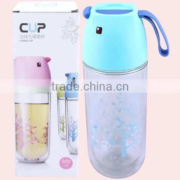320 ML Double Wall Plastic Drinking Water Bottle With Lid photo-2