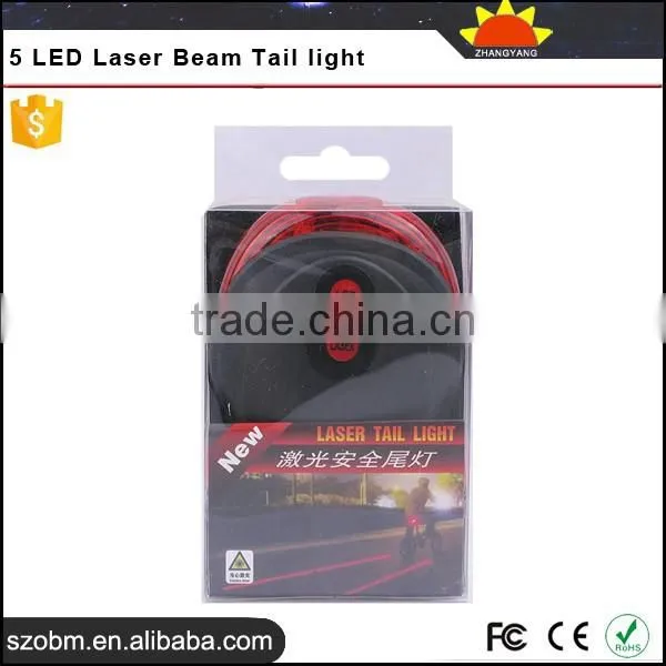 Bike Bicycle Scooter Safety 5 LED Laser Beam Tail Light Led Bicycle Rear Light photo-5