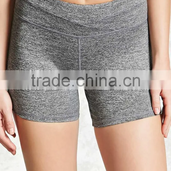 Cotton Shorts Women Elasticized Waist Active Marled Board Shorts Fabric Bicycle Work Shorts photo-2