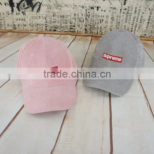Corduroy Fabric Embroidery Patch Baseball Cap photo-2