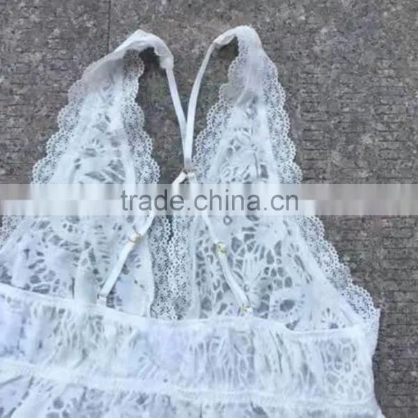 Women Stock Apparel See-through Lace White Prom Sexy Dress photo-6