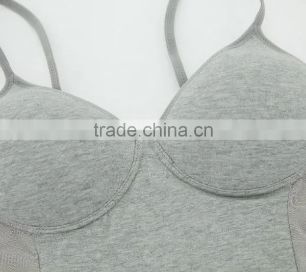 OEM/ODM Service Sexy Women Adjustable Strap Built In Bra Tank Tops Body Underwear For Sleeveless photo-3