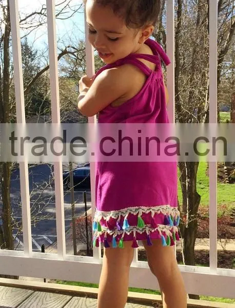 New Fashion Summer Sleeveless Tassels Children's Dress photo-5