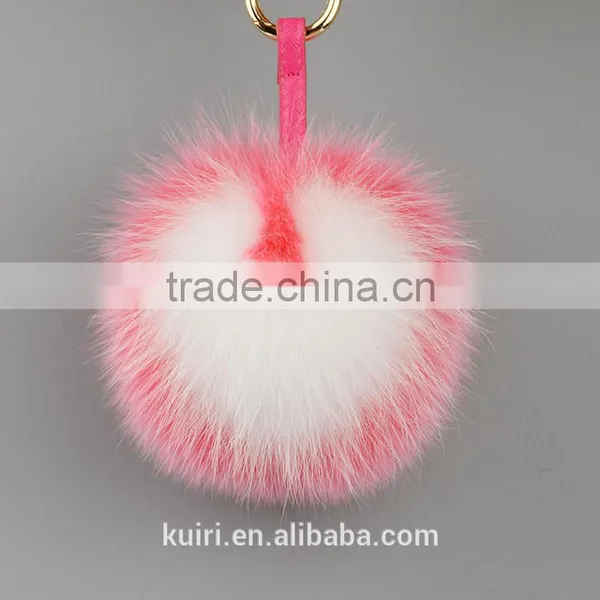Classic Letter Fur Keychain Super BIg 15cm Fox Fur Pompoms From A to Z Keychains Real Fur Keychain Handbag Accessories photo-6