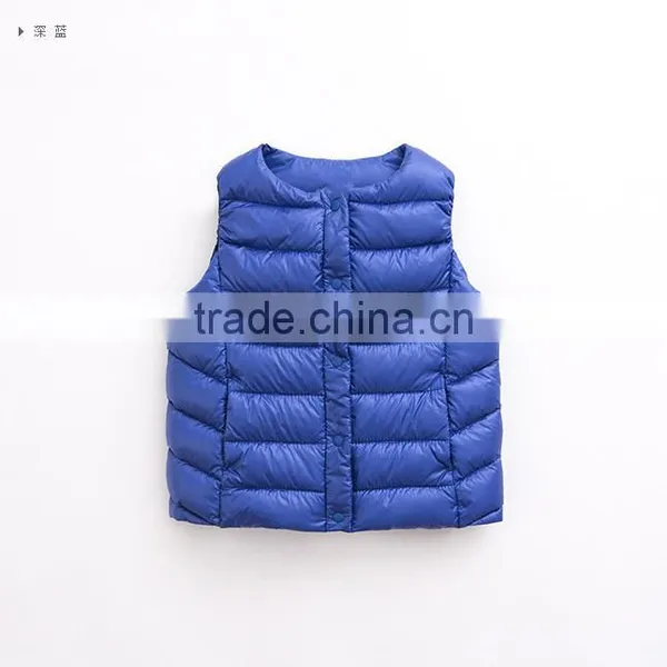 High Quality Casual Boys Winter Down Feather Filled Kids Padded Vests photo-2