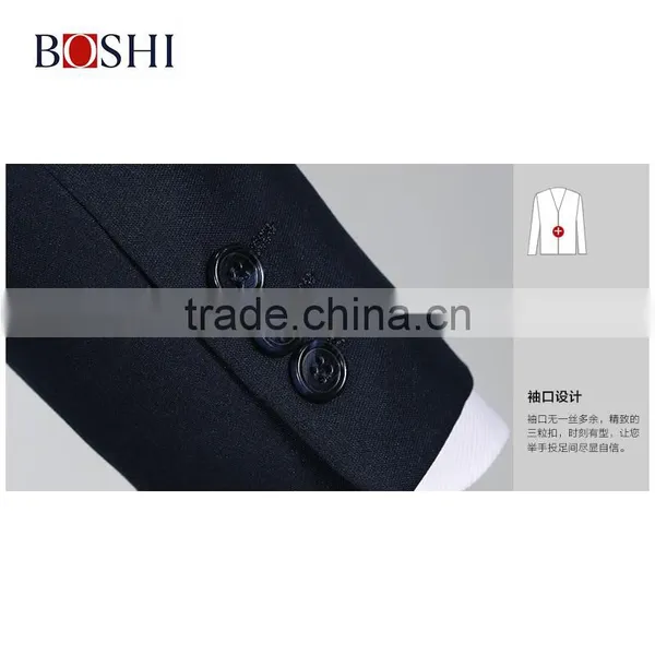 Bespoke China Men Suit Factory For Mens Men Navy Blue Slim Cut Business Suit photo-6