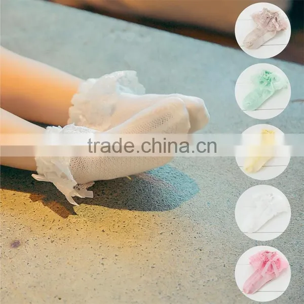 2015 Fashion Korea Lace Baby Girl Tube Cotton Socks Wholesale photo-2