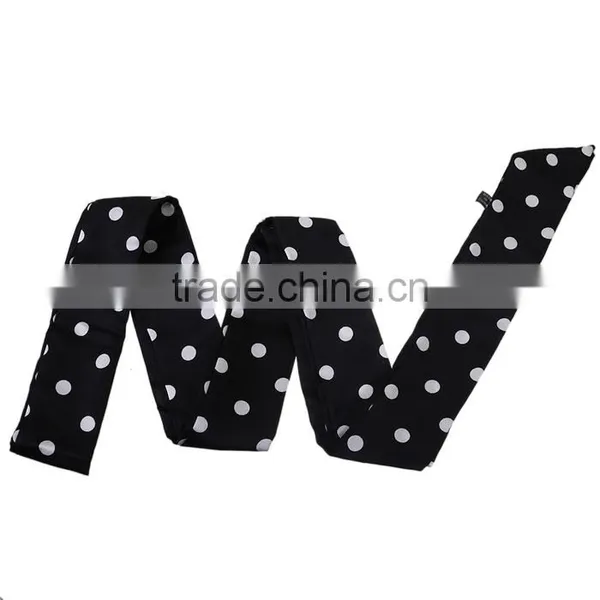 Chiffon Multifunction Skinny Scarf Black White Dot Choker photo-2