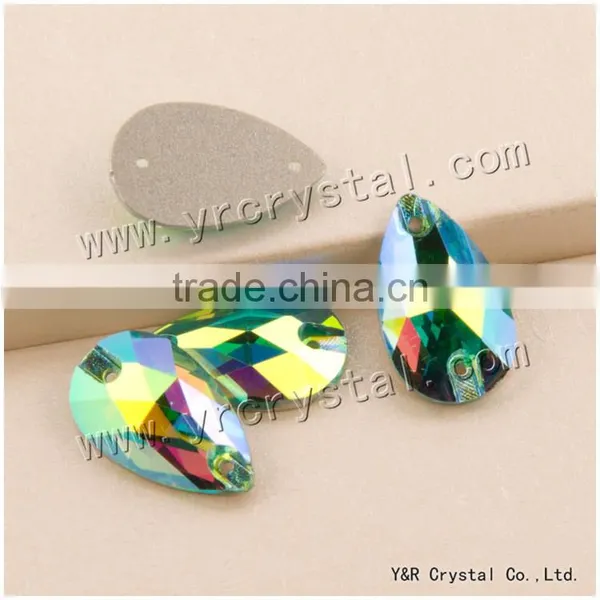 Teardrop Sew on Flat Back Sew on Rhinestones Beads for Wedding Dress photo-3