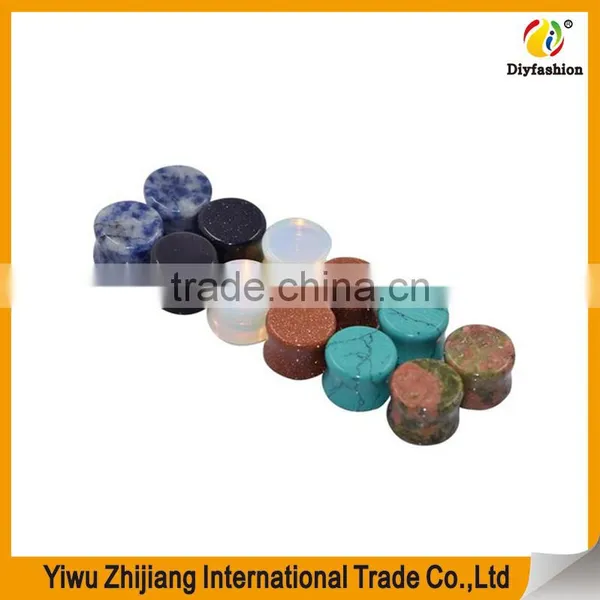 Natural Stone Ear Plugs Tunnels Saddle Expander Body Piercing Gauge photo-3