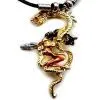Pewter Gold Succubus Dragon Necklace