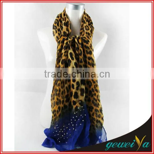 Voile Infinity Hot Stamping Leopard Scarves photo-3