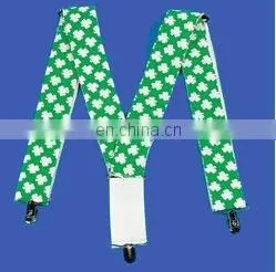 New St. Patricks Day Shamrock suspenders irish party attire