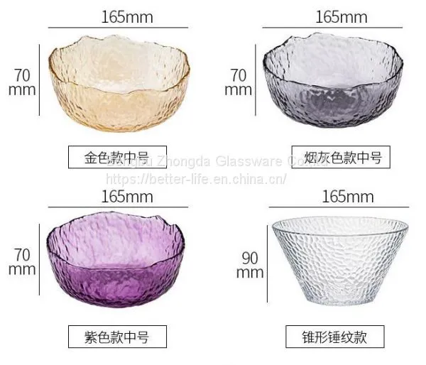 Japanese Hammer Pattern Glass Bowl for Home photo-5