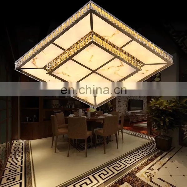 Personality Led Lamp Crystal Ceiling Lamp Square Stainless Steel Wire Cutting Led Crystal Lamp Creative Lighting photo-5