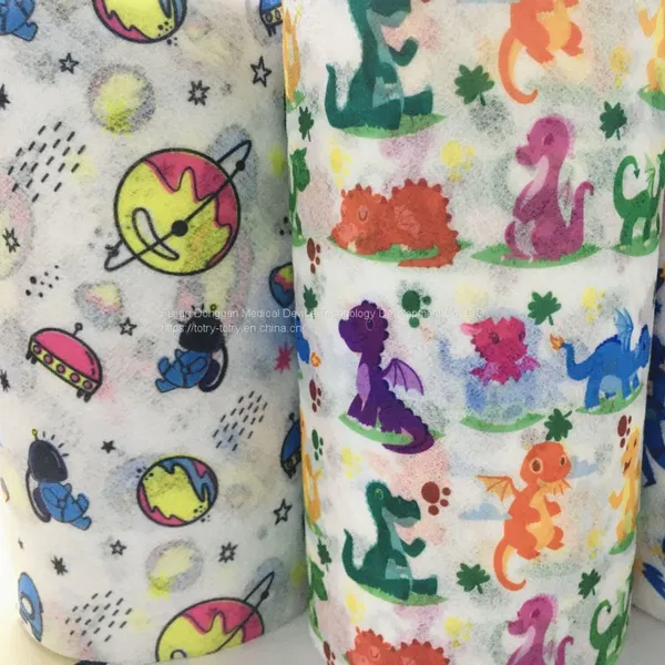 Manufacturers Mass Production of Pure Color Spunlaced Printing Non-woven Disposable Mask Cloth photo-2