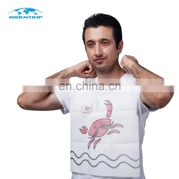 Disposable Adult Bibs Seafood/ BBQ/ Crab Aprons With Logo photo-4