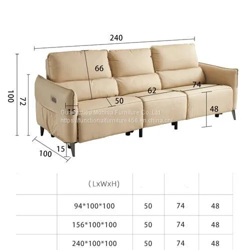 New Modern Minimalist Functional Sofa Living Room Bedroom Three-Person High-Foot Matching Sofa Combination Furniture photo-4