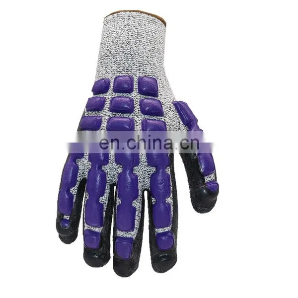 High Quality HPPE TPR Impact Nitrile Mechanical Anti Cut Level 5 Resistant Hand Work Safety Gloves photo-3