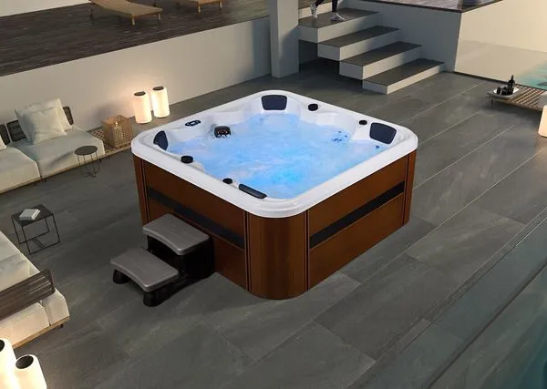 European Market Massage Smooth Modern Freestanding 6 Person Hot Tub Outdoor Spa Jacuzzi Large Bath Tub