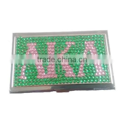Rhinestone Business Card Holder Case Metal ZETA PHI BETA Business Card Holder Case Quality Choice photo-4