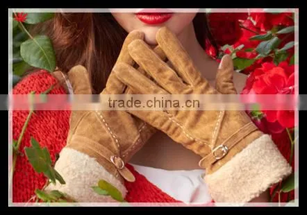 Ladies Fashion Thick Double Face Winter Integration Fur Gloves photo-3