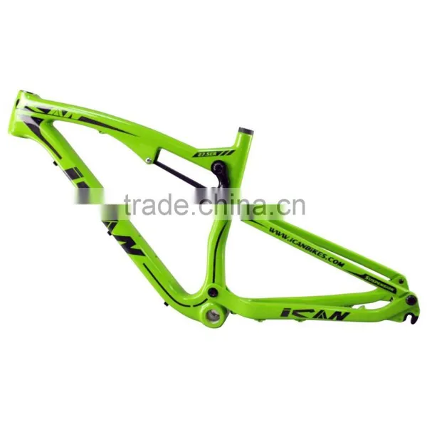 27.5er Full Suspension MTB Frame AC650B Carbon Bicycle Frame 27.5 Carbon Bike AC156 Green Painting photo-2