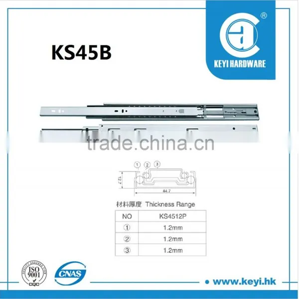 Hot Sale 45mm Full Extension Ball Bearing Drawer Slide photo-3