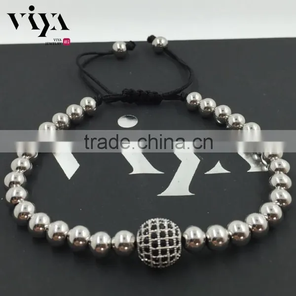 Newest Fashion Beads Man Wrap Bracelet and Braided Rope Round Beads Bracelet Jewelry photo-5