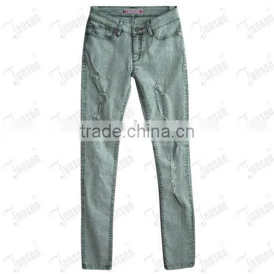 Lady's Grey Denim Jeans