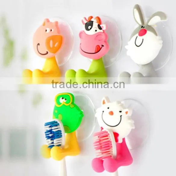 5pcs/lot Ultra Cute Cartoon Sucker Toothbrush Holder / Suction Hooks 19001 photo-5
