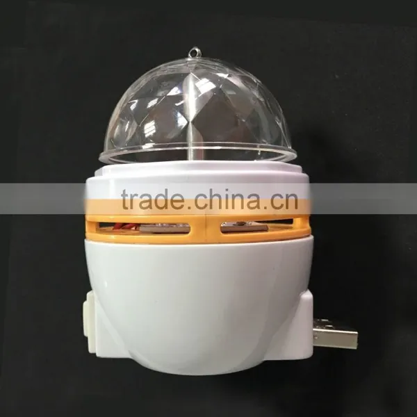 Self Rotating USB Plug Plastic RGB Mini Disco Night Light photo-3