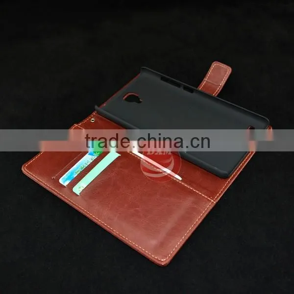 Luxury Crazy Horse Wallet Leather Case for Xiaomi Redmi Note Case With Card Slots photo-5